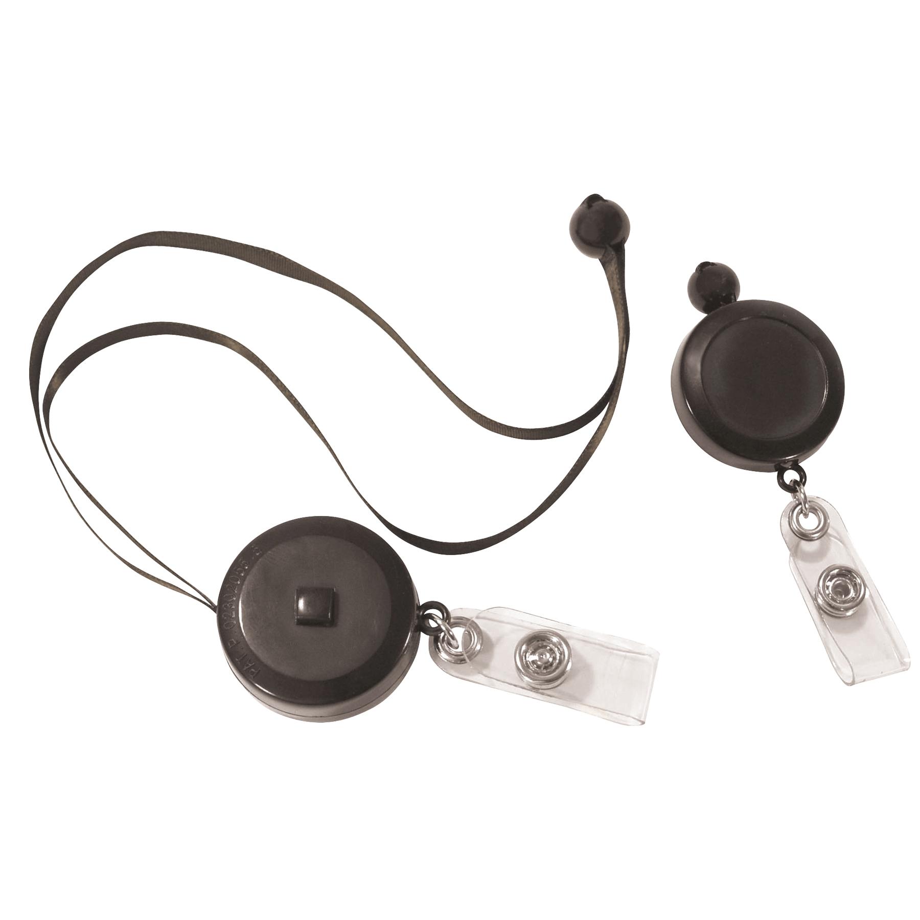 CLine Retractable Adjustable Neck Lanyard, Black, 30