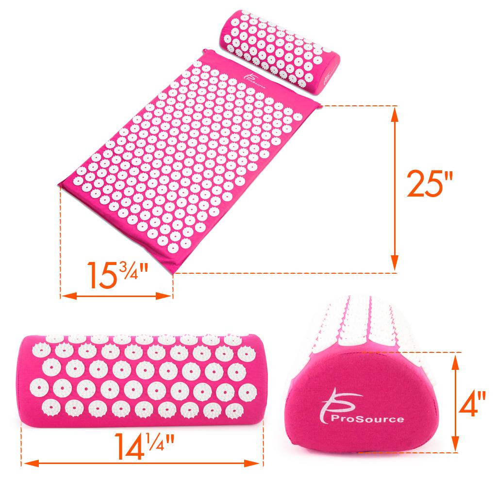 ProSource Acupressure Mat and Pillow Set for Back/Neck Pain Relief and