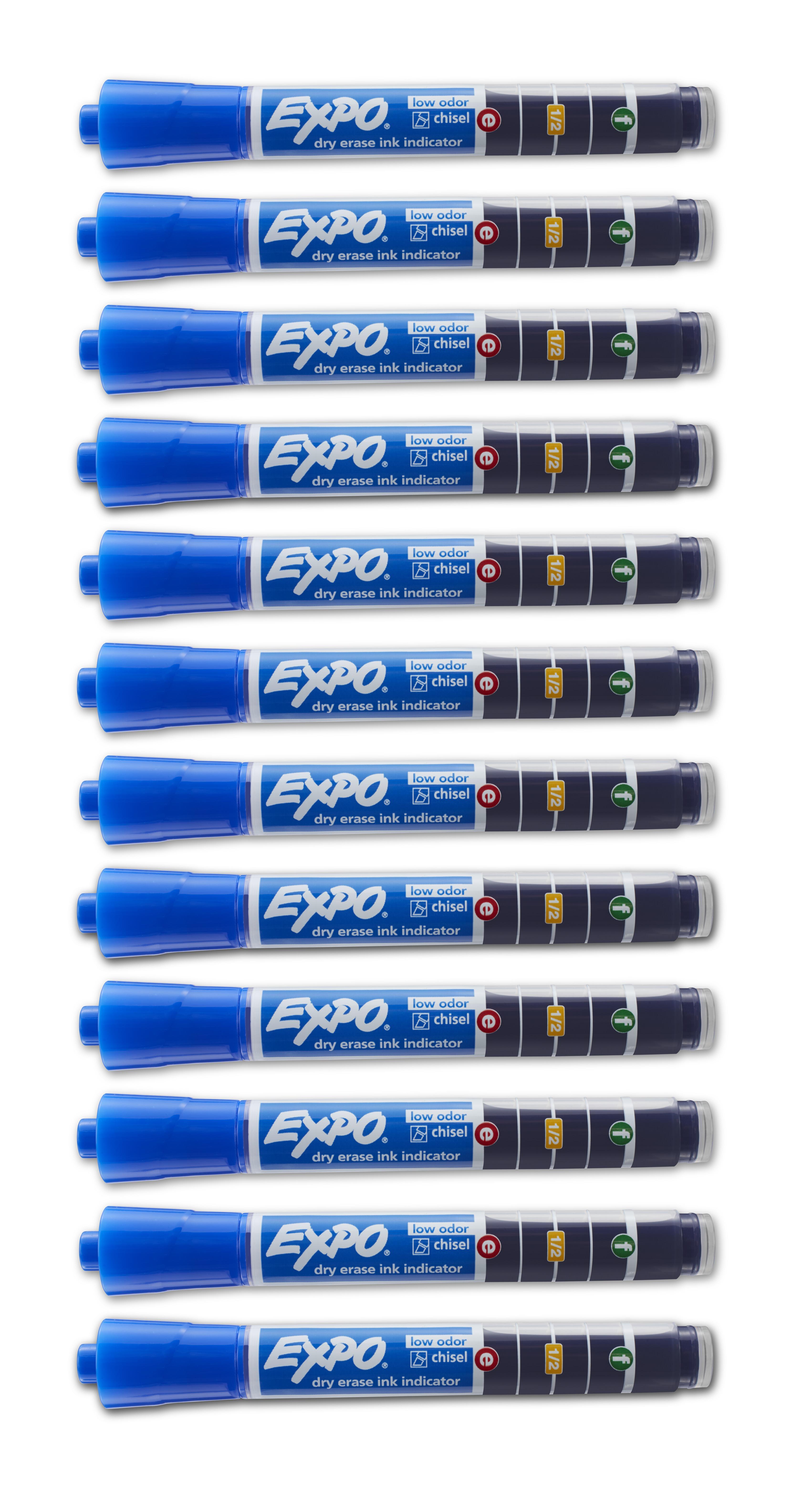 EXPO Dry Erase Markers with Ink Indicator, Chisel Tip