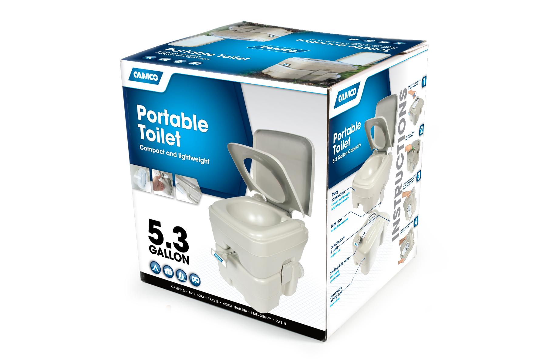 Camco Standard Portable Travel Toilet, Designed for Camping