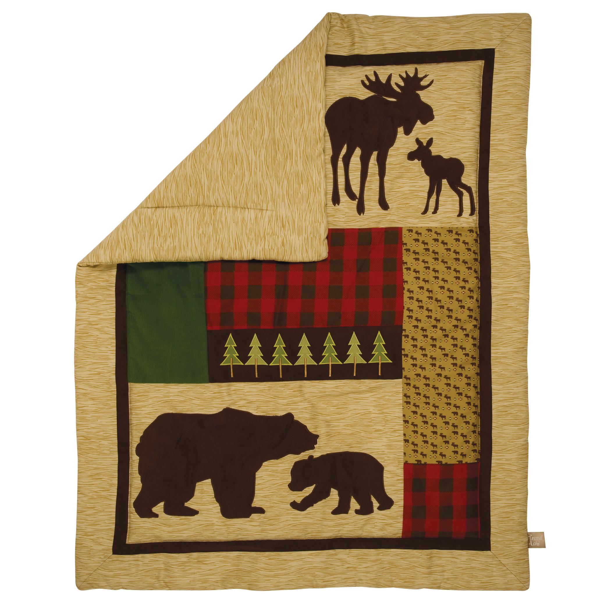 Trend Lab Northwoods 3 Piece Crib Bedding Set, Red/Tan