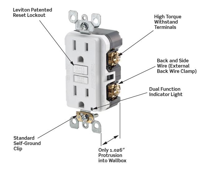Leviton N7599-T 15-Amp 125-Volt SmartLock Pro Slim Non ... leviton 15a 125v wiring diagram 