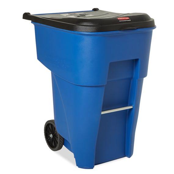 Rubbermaid Commercial BRUTE RollOut Trash Can with Lid, 95 Gallon