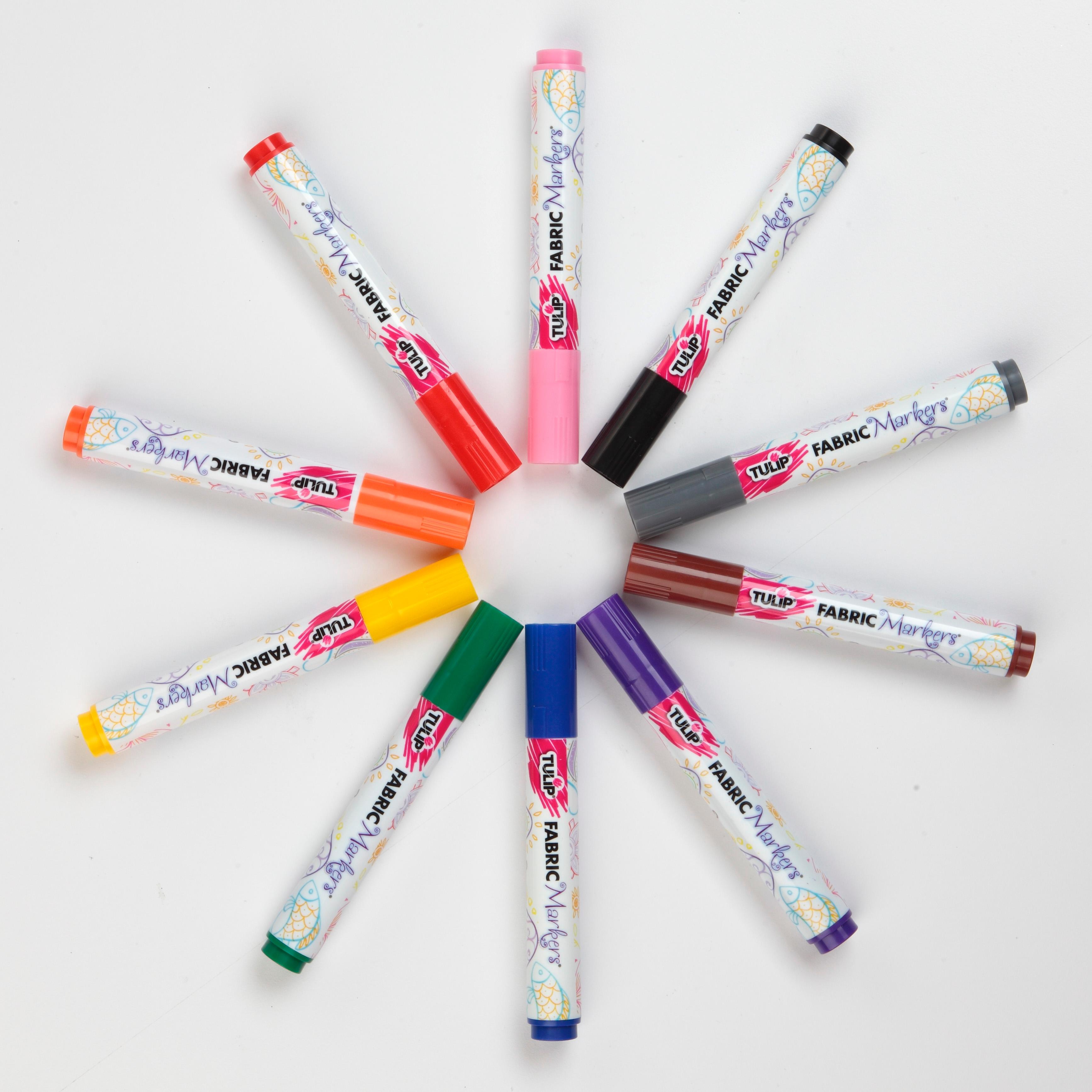 Mua Tulip Permanent Fabric Brush Tip Markers, Rainbow, Set of 10 trên