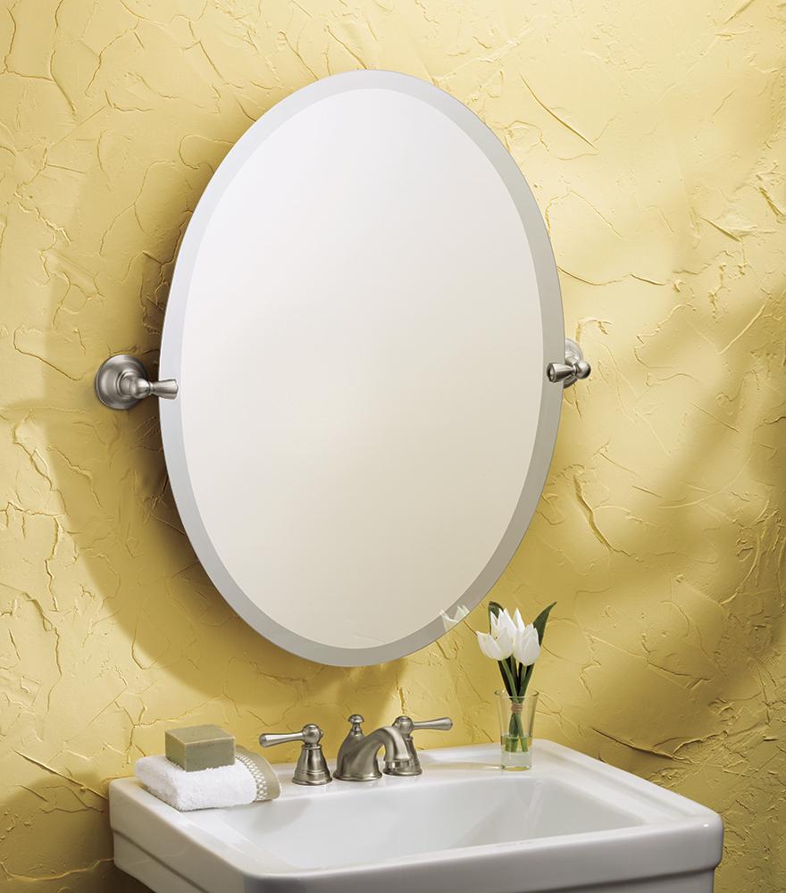 Moen DN6892BN Sage Bathroom Oval Tilting Mirror, Brushed