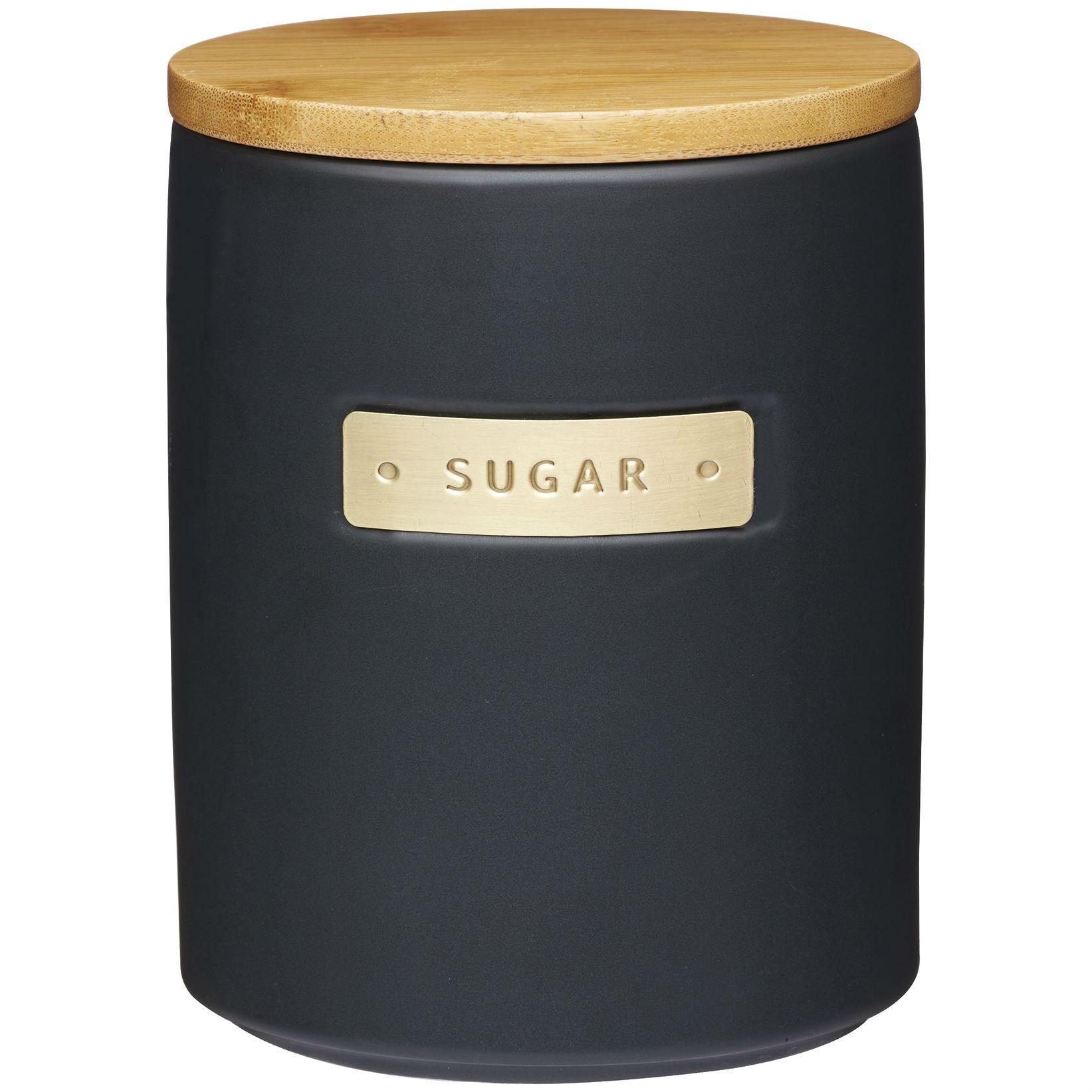MasterClass Airtight Stoneware and BrassEffect Sugar Canister, 1 Litre