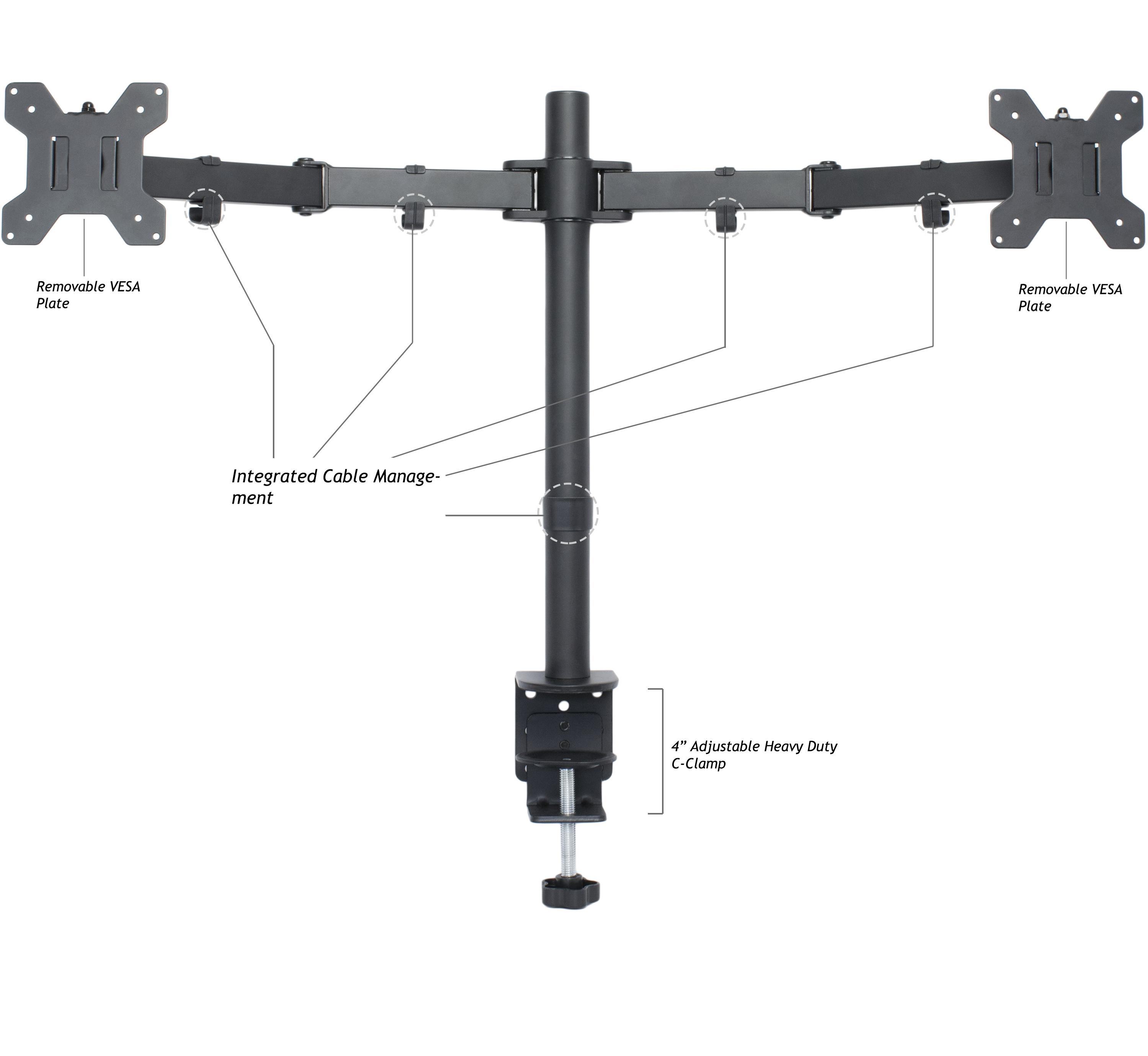 VIVO Dual LCD LED Monitor Desk Mount Stand with Cclamp and Bolt