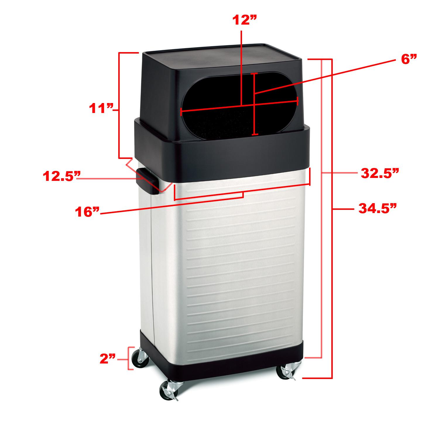 Seville Classics TRC20215B 17Gal UltraHD Commercial Stainless Steel Trash Bin Amazon.ca Home