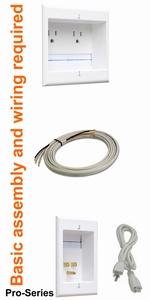 PowerBridge in-wall TWO-PRO TV samsung led lcd flat screen hdtv mount electrical kit romex extension