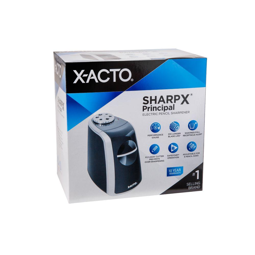 XACTO SharpX Principal Electric Pencil Sharpener, Black/Silver (1773