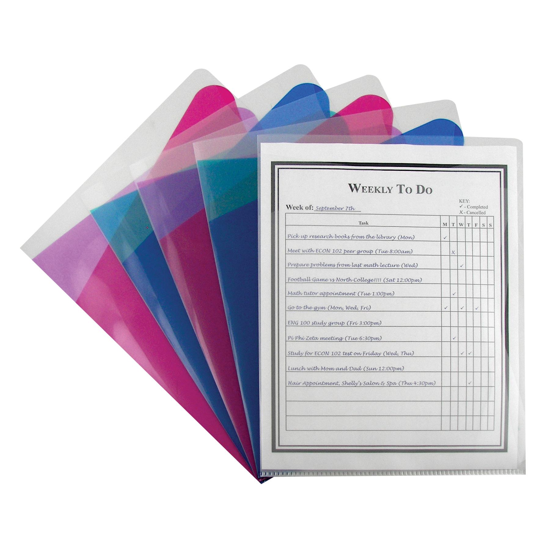 CLine Biodegradable Poly Project Folders, Reduced Glare