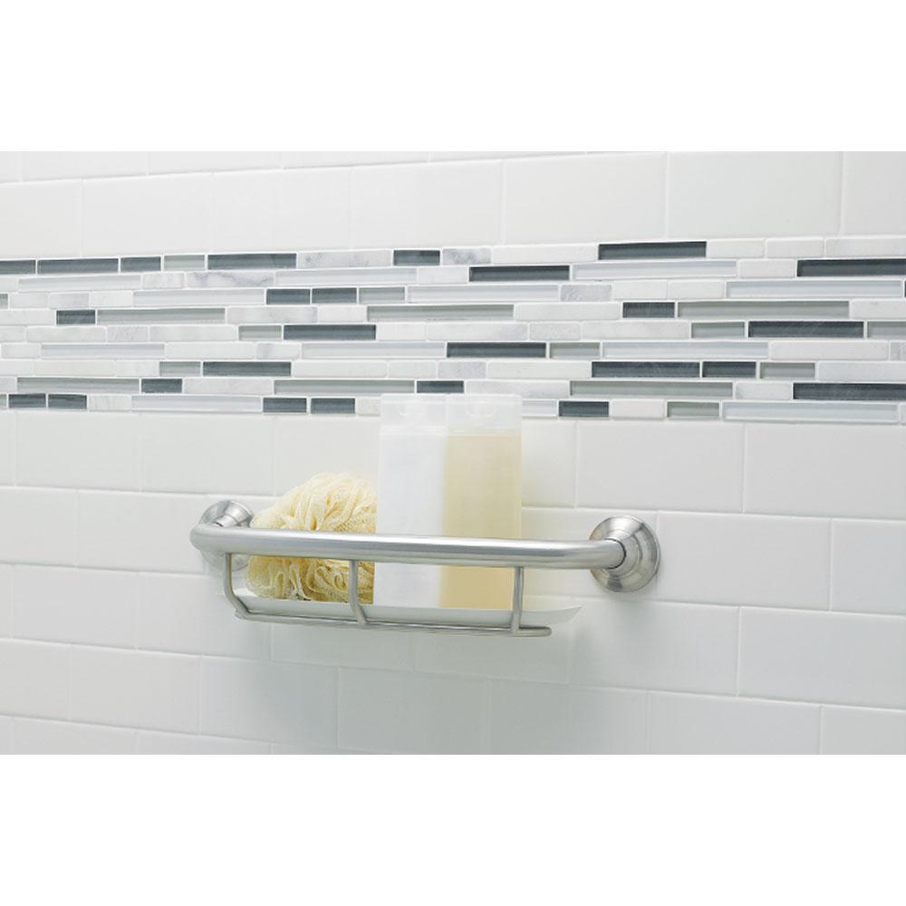 Moen LR2356DCH LR2356DCH Home Care 16Inch Grab Bar with Shelf, Chrome