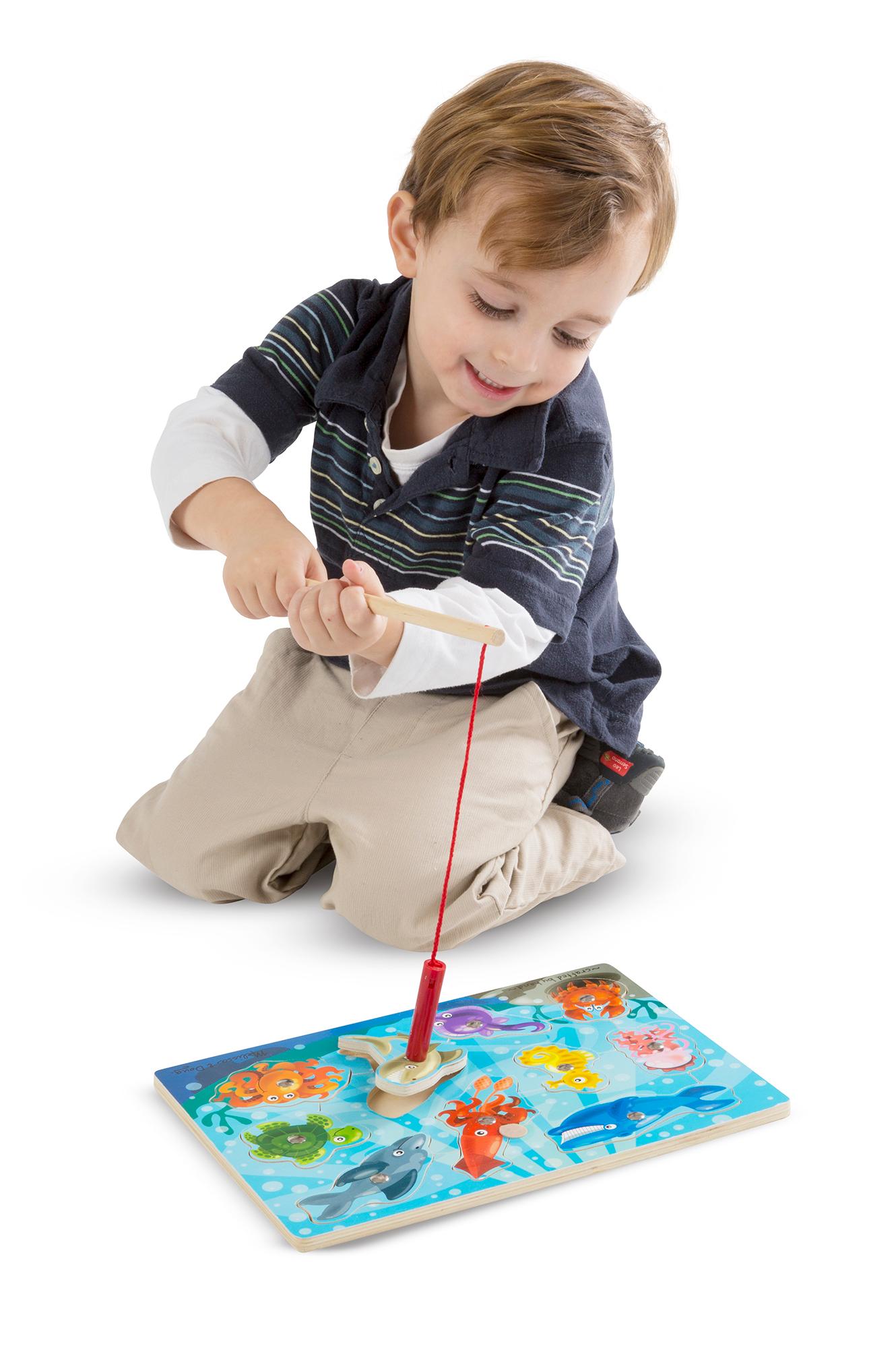 Melissa & Doug Wooden Puzzle Game Set Fishing and