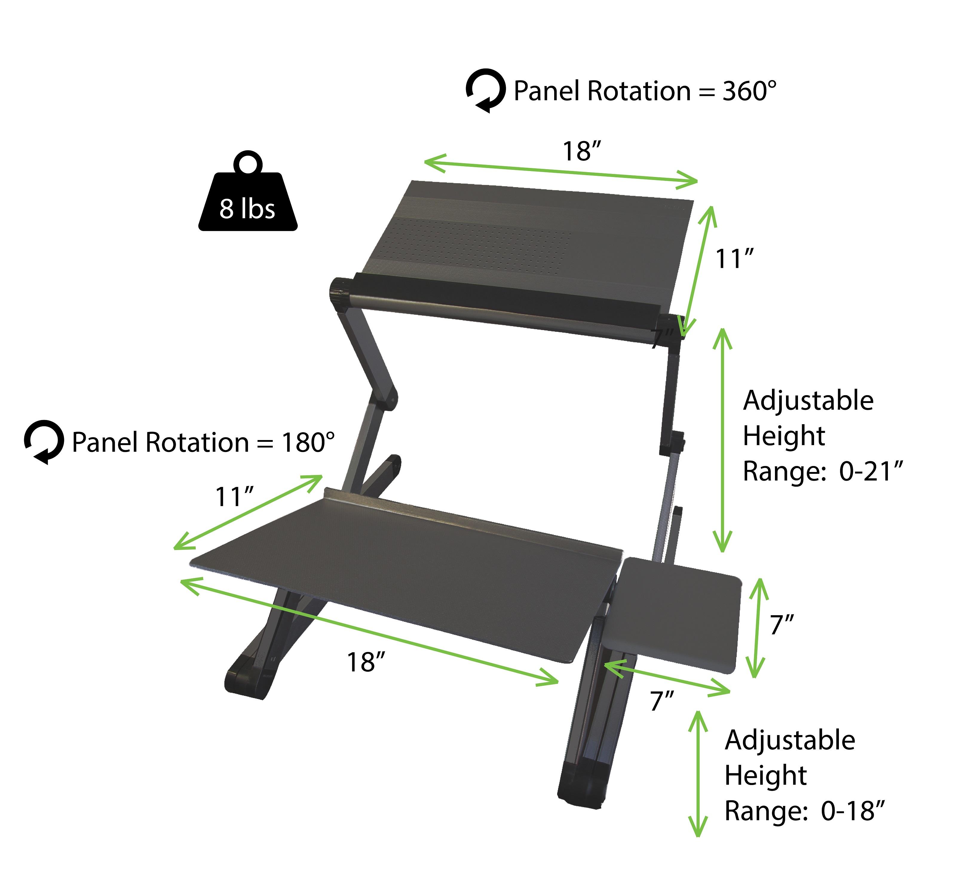 WorkEZ Standing Desk Conversion Kit. Affordable Adjustable Height Angle