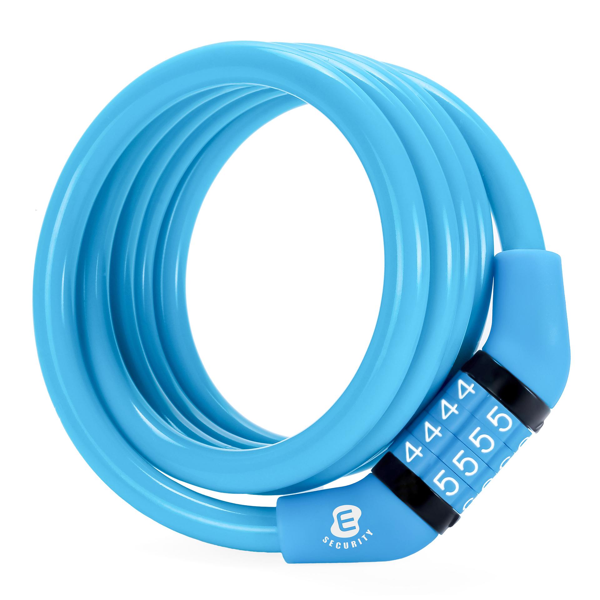 Etronic Security MultiPurpose Self Coiling Cable Lock, 4Feet x 5/16