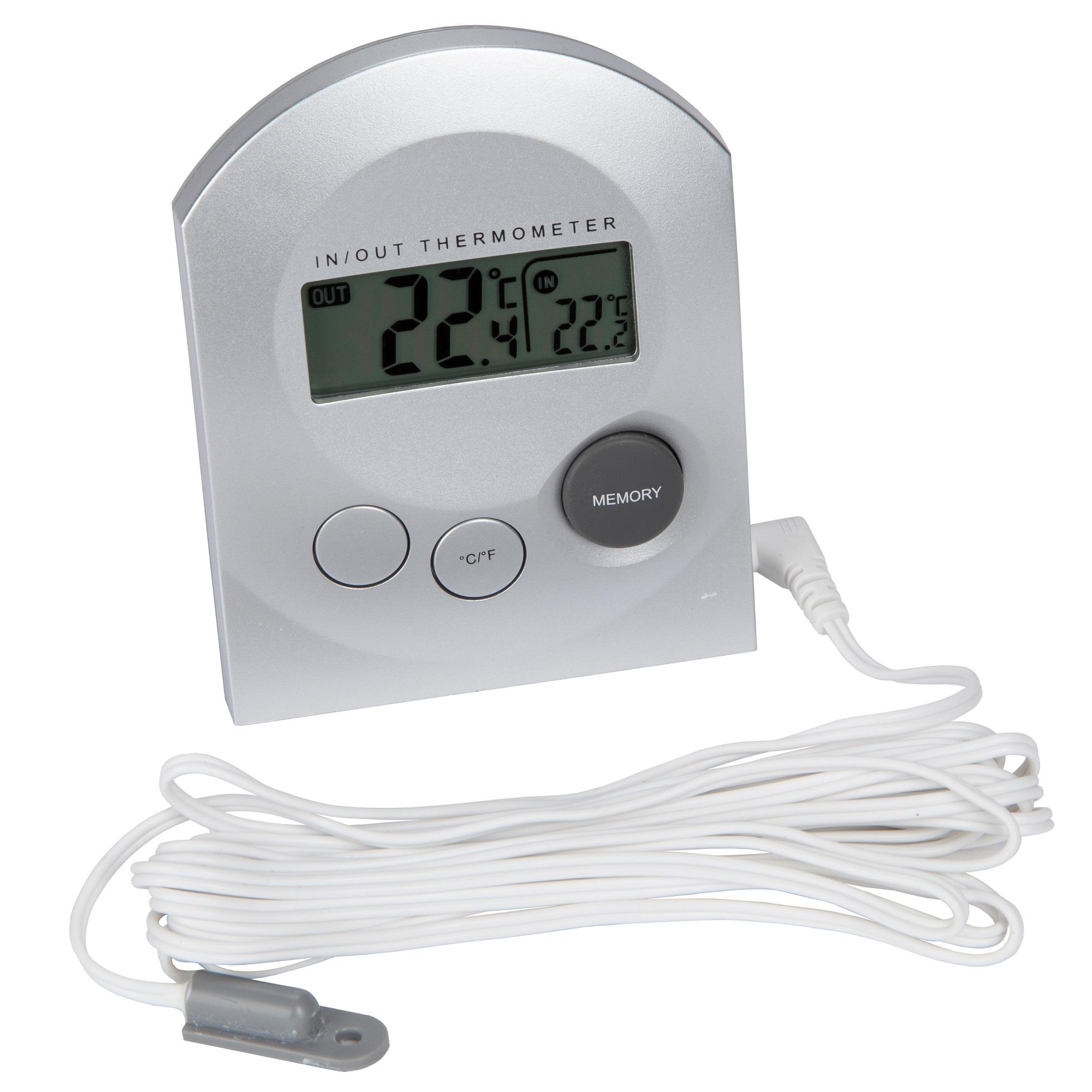 Ultrasport Inside Outside Thermometer UN 100 with Cable Sensor, Wall