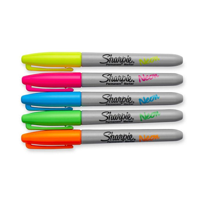 Sharpie 1860443 Neon Permanent Markers, Fine Point