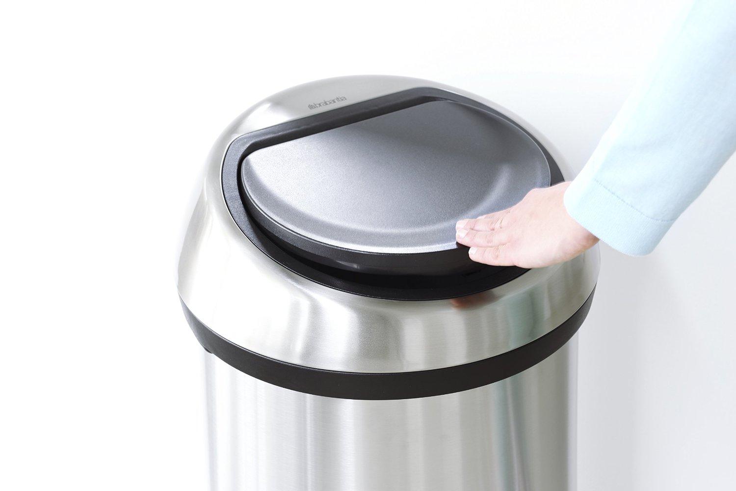 Brabantia Touch Trash Can 16 gallon/60 liter Matte Steel