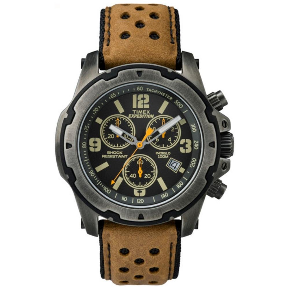 Timex Men’s T49905 Expedition Rugged Field Chronograph Black/Brown
