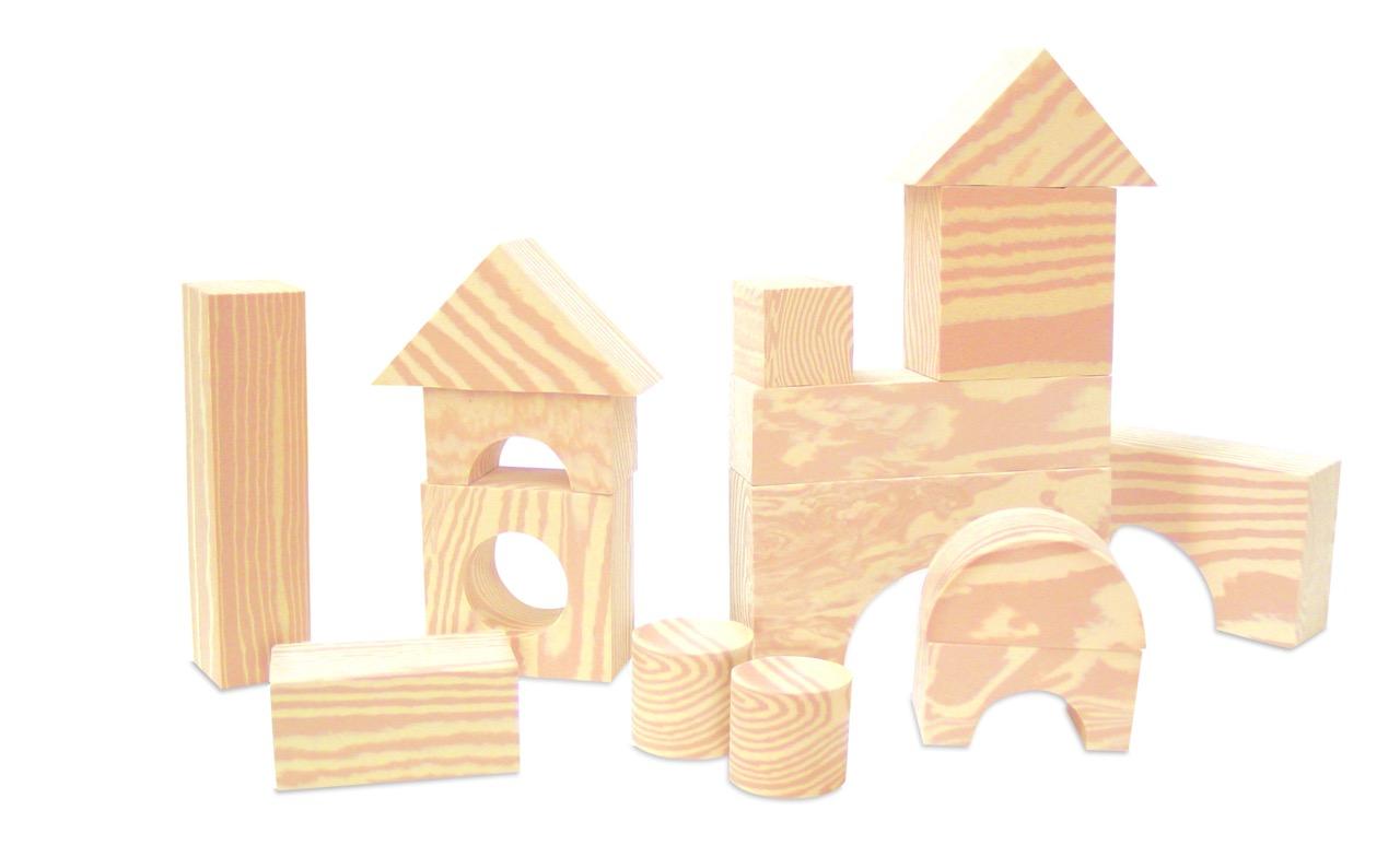 Edushape Wood Like Soft Blocks, 80 Piece Toy Stacking