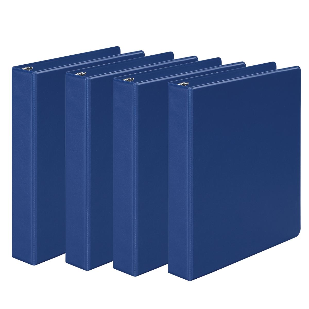 Wilson Jones 3 Ring Binder, 1.5 Inch Round Ring, 4 Pack