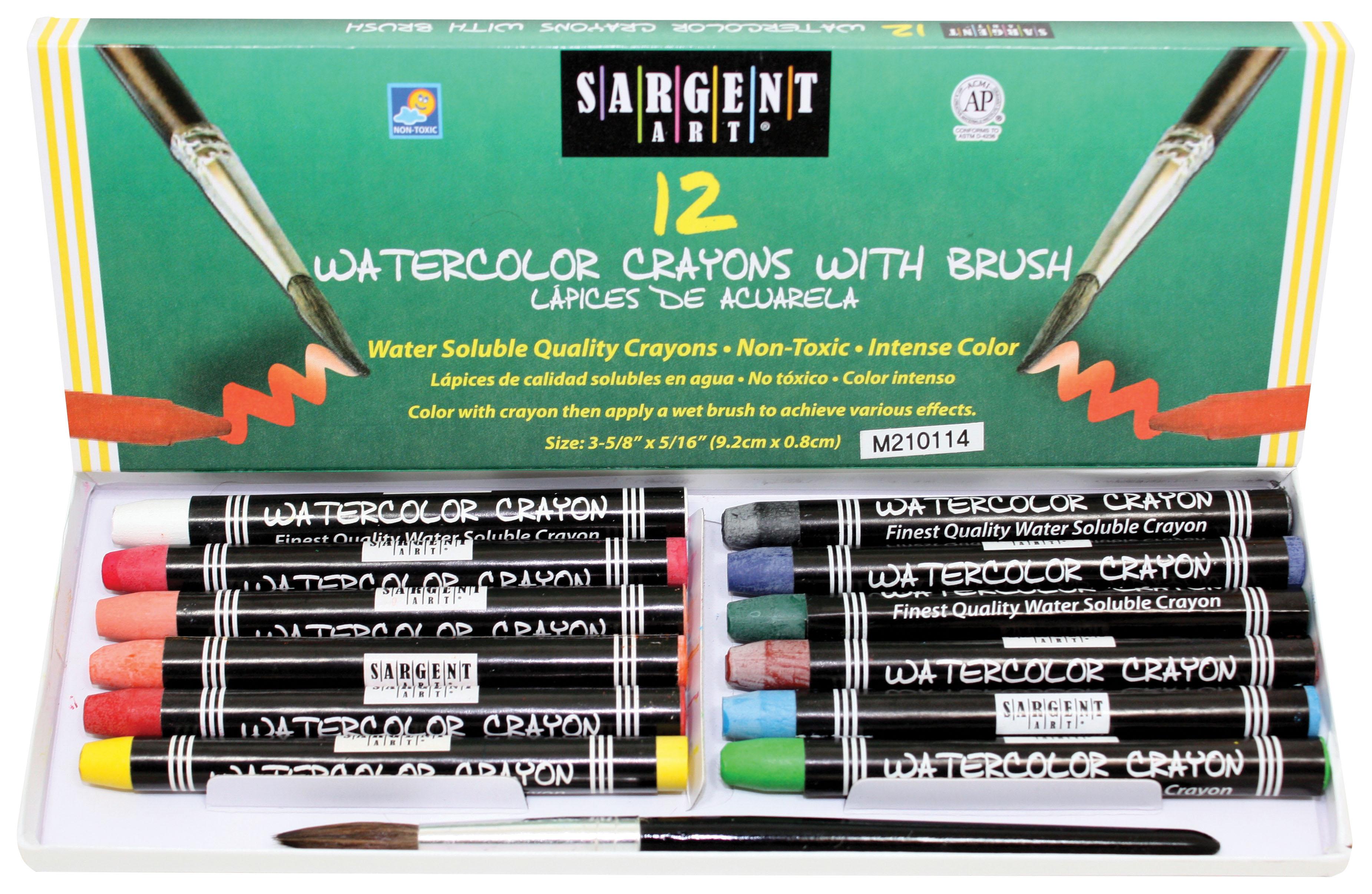 Sargent Art 221112 12Count Water ColorCrayons with Brush