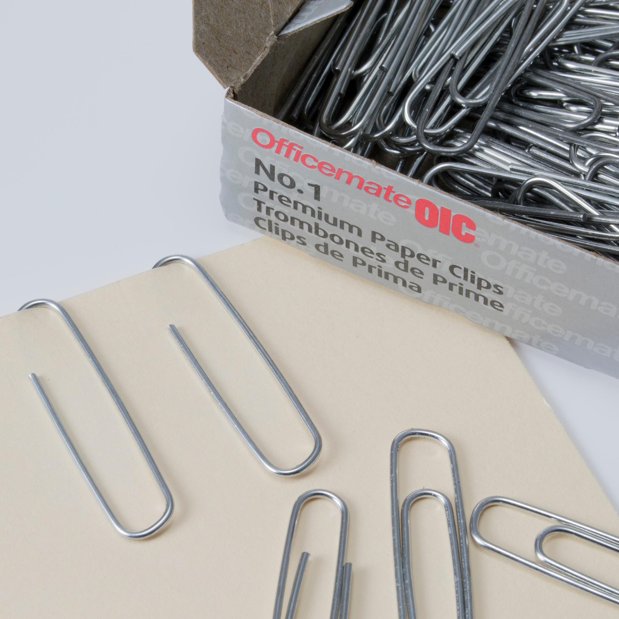 Officemate Premium 1 Paper Clips, 1,000 Paper Clips (10 Boxes of 100