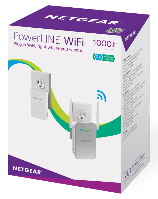 NETGEAR Powerline 1000 Mbps WiFi, 802.11ac, 1 Gigabit Port (PLW1000