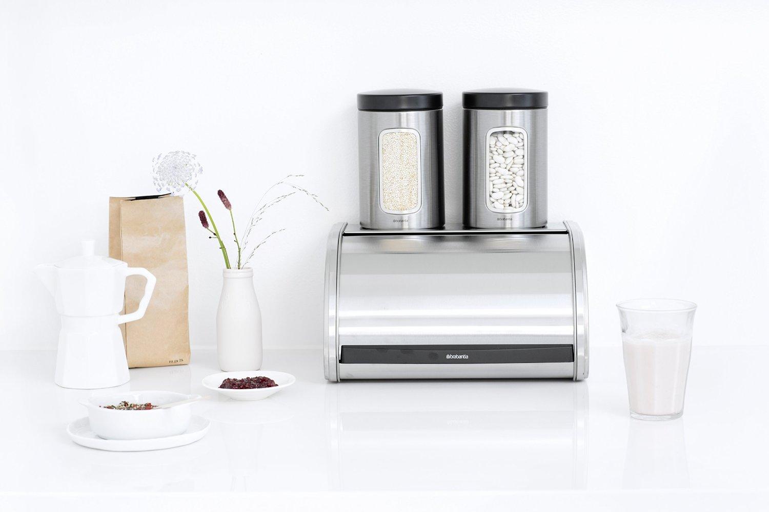 Buy Brabantia Roll Top Bread Box, Medium Matte Steel 348907 Online at