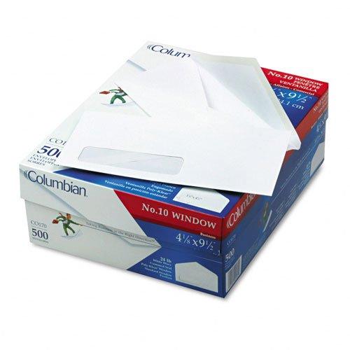 Columbian 10 Business Envelopes, Left Window, 41/8 x 91/2 Inch, 500 Per Box