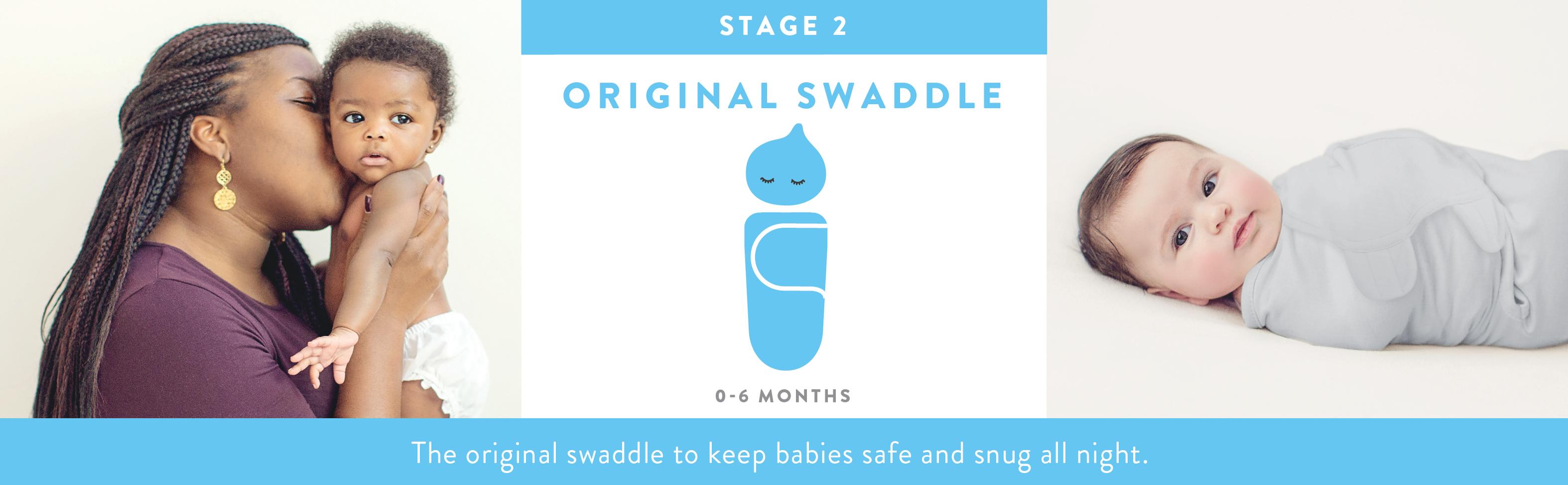 SwaddleMe Original Swaddle 2PK, Grey Dot Stripe (SM) Baby