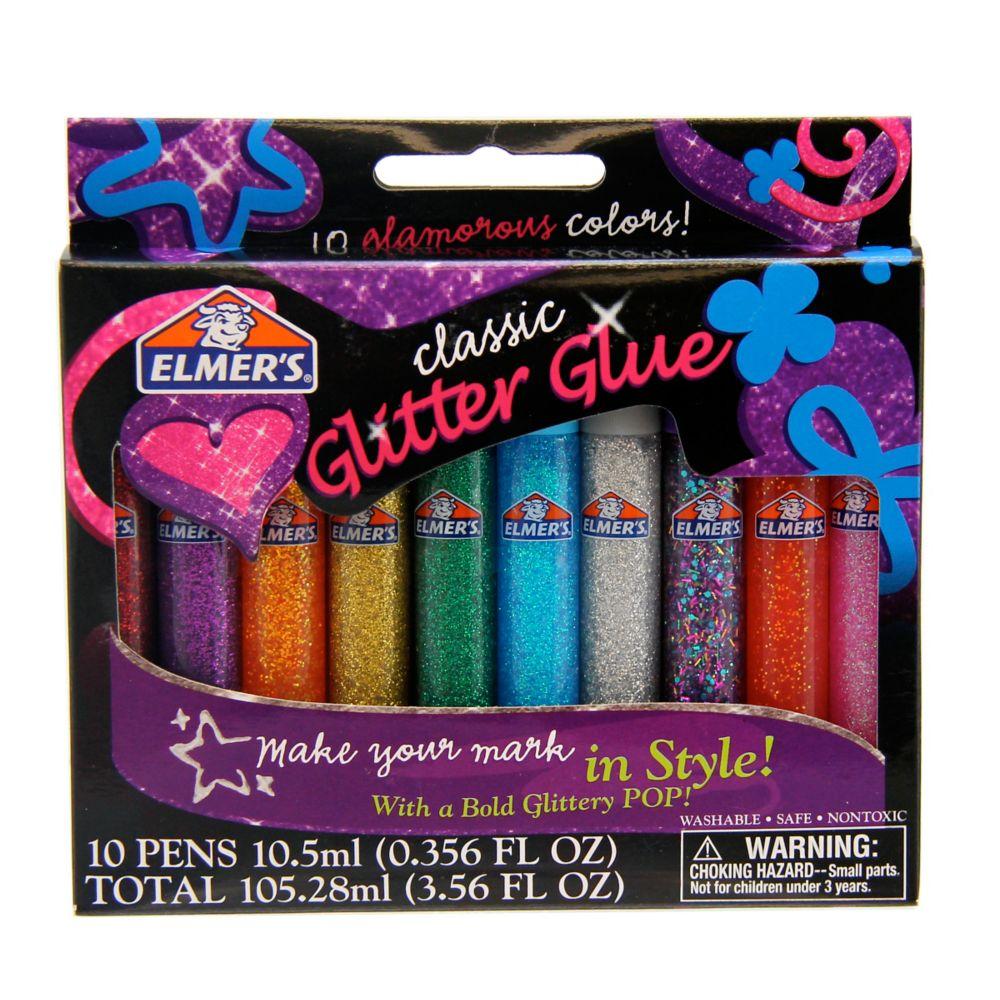 Elmer's 3D Washable Glitter Pens, Classic Rainbow and Glitter Colors