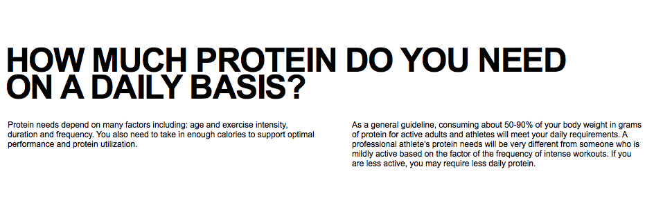 Protein Needs, Daily Protein Requirements