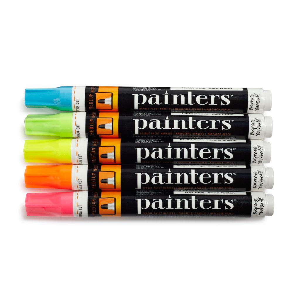Elmer's Painters Opaque Paint Markers, Set of 5 Markers, Neon Colors