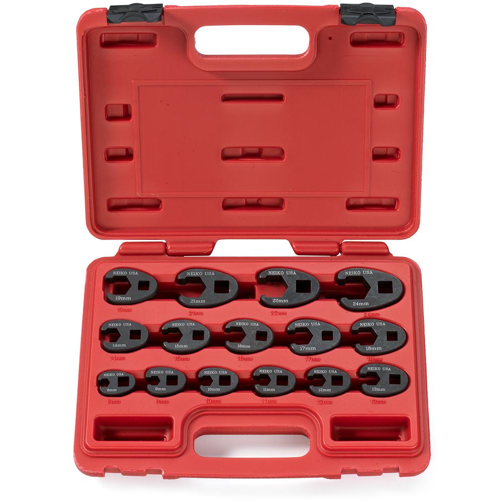 Neiko 03324A Metric Crowfoot Wrench Set for 3/8Inch and 1/2Inch Drive