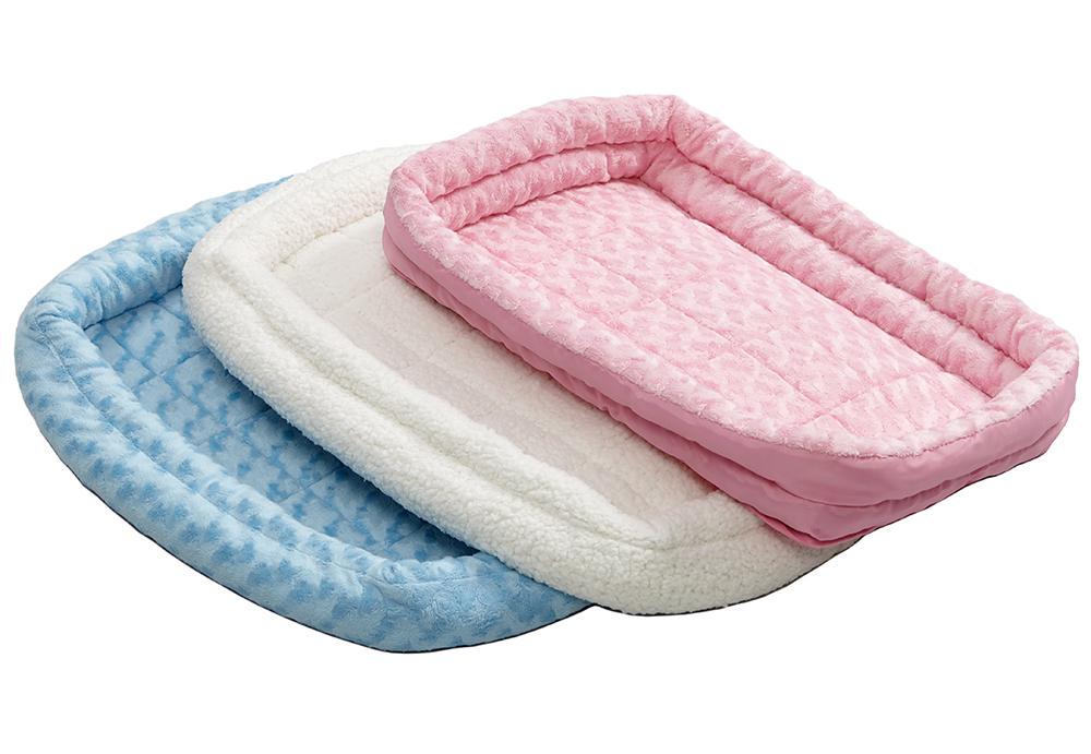 Double Bolster Pet Bed Blue 30Inch Dog Bed ideal for