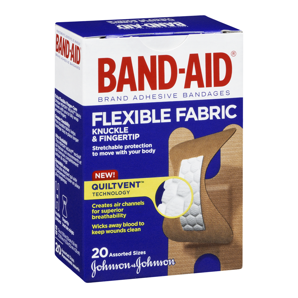 BandAid Brand Adhesive Bandages Flexible Fabric, Knuckle and Fingertip