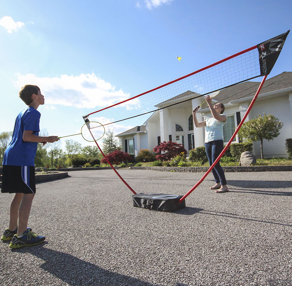 Zume Games Portable Badminton Set with Freestanding Base
