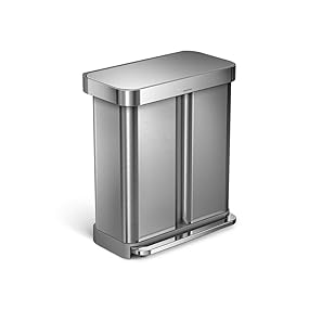 simplehuman 58 Liter / 15.3 Gallon Stainless Steel Dual