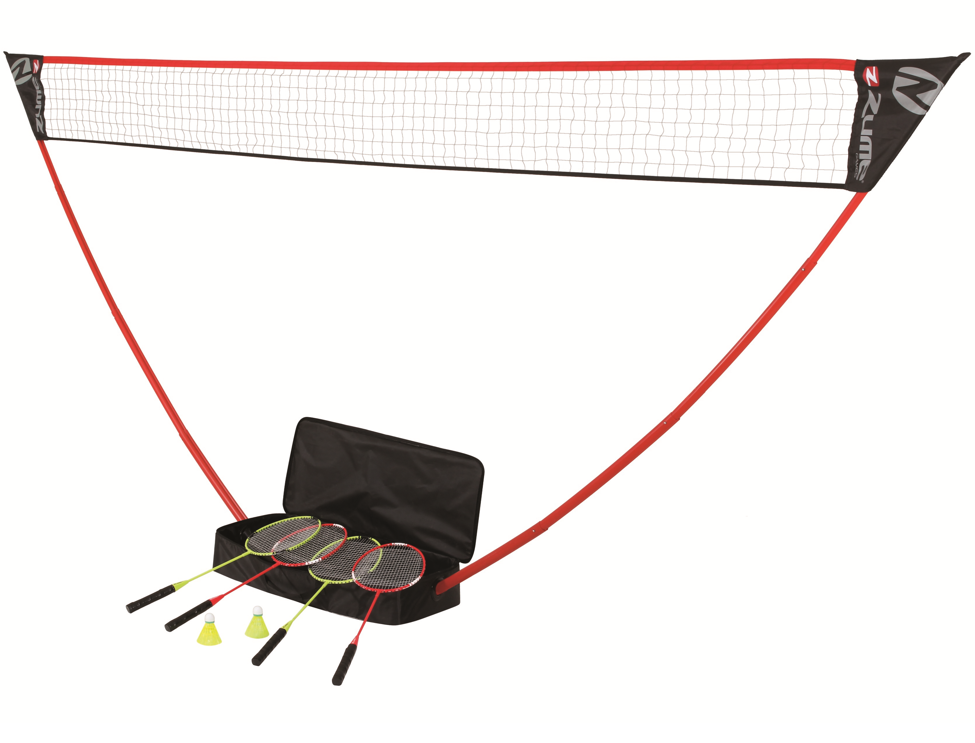 Zume Games Portable Badminton Set with Freestanding Base