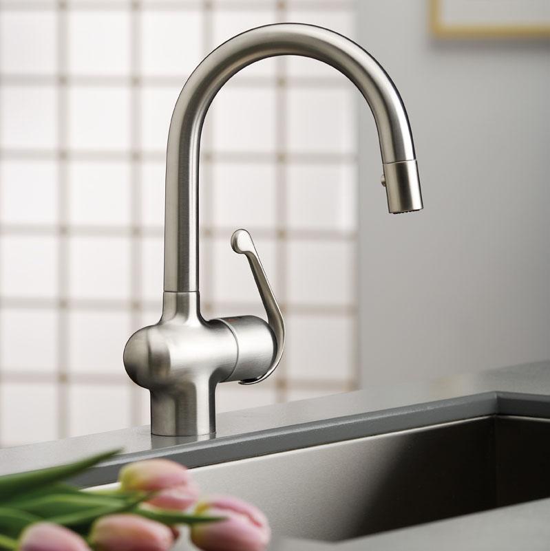 GROHE 32256SD0 Ladylux Pro 1 Handle PullDown Prep Sink Faucet, Real