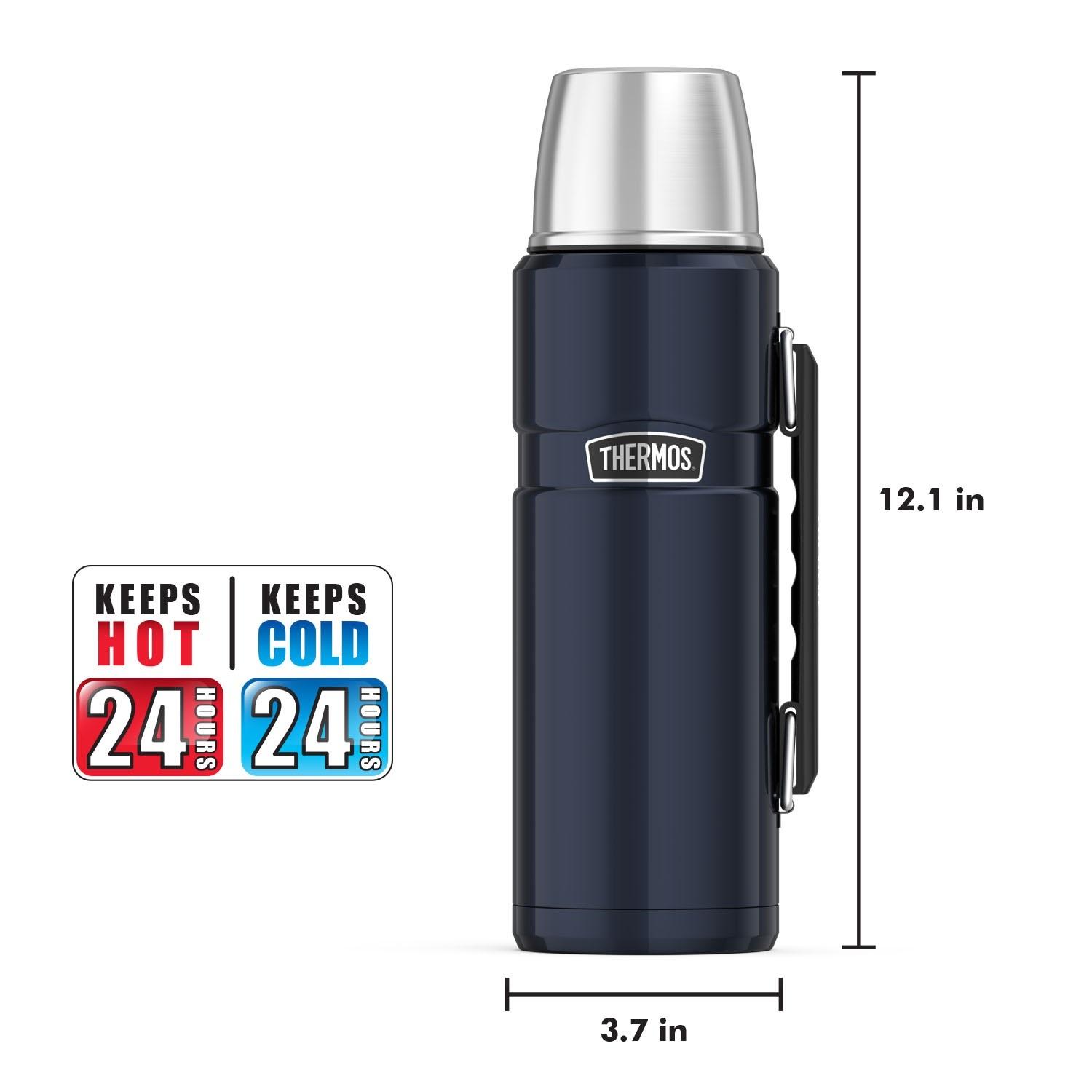 Amazon.com: Thermos Stainless King 40 Ounce Beverage Bottle, Midnight ...