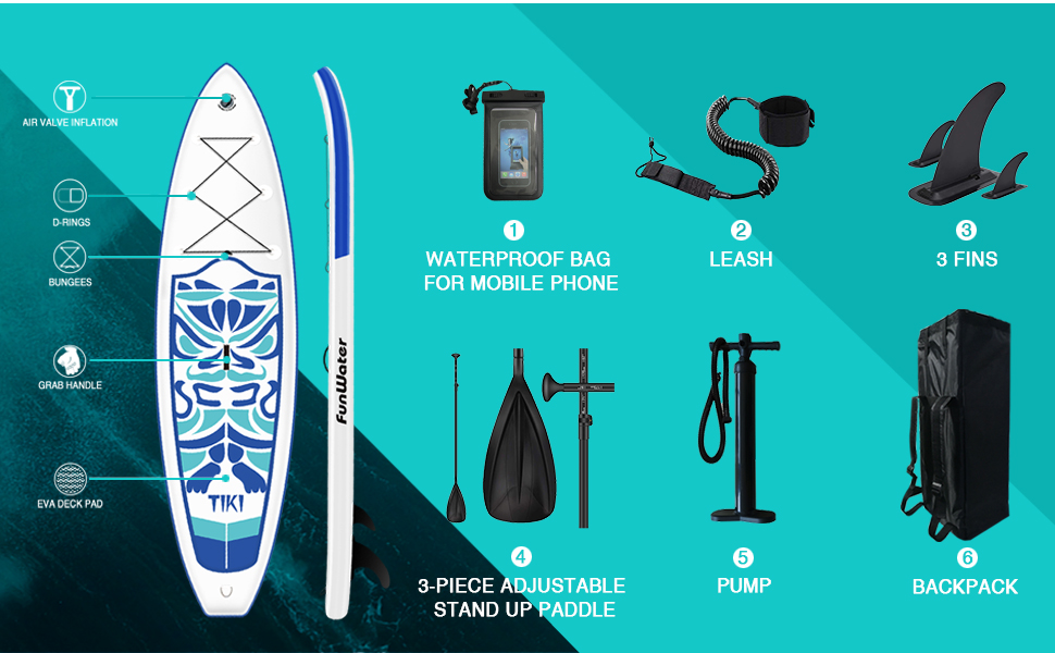 FunWater Inflatable Paddle Boards SUP for All Skill Levels Everything Included with Stand Up