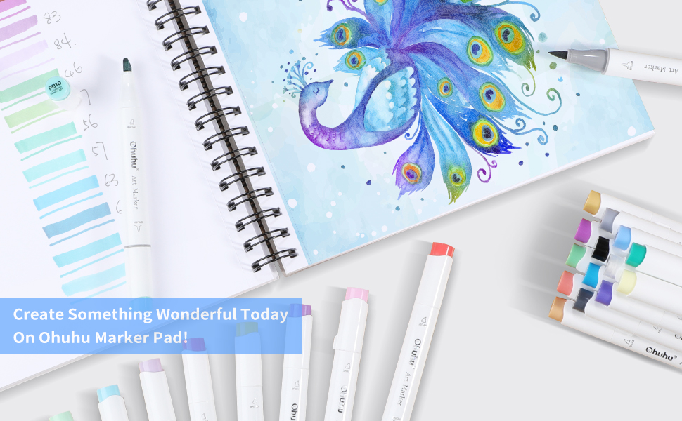 Alcohol Marker Paper, Ohuhu 8.9×8.3 inch Portable Square Marker