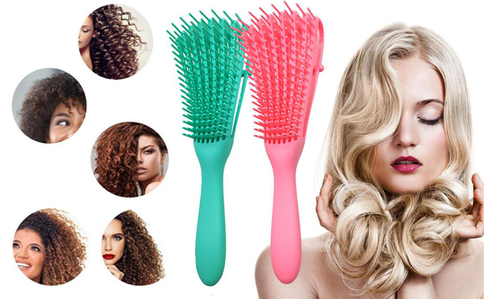 Detangling Brush for Curly Hair, Detangler Comb Brush Afro