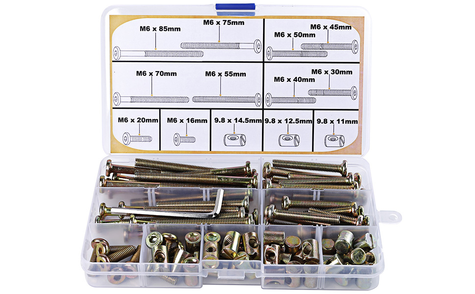 M6 Crib Screws and Bolts Replacement Hardware Kit Baby Bed Screws