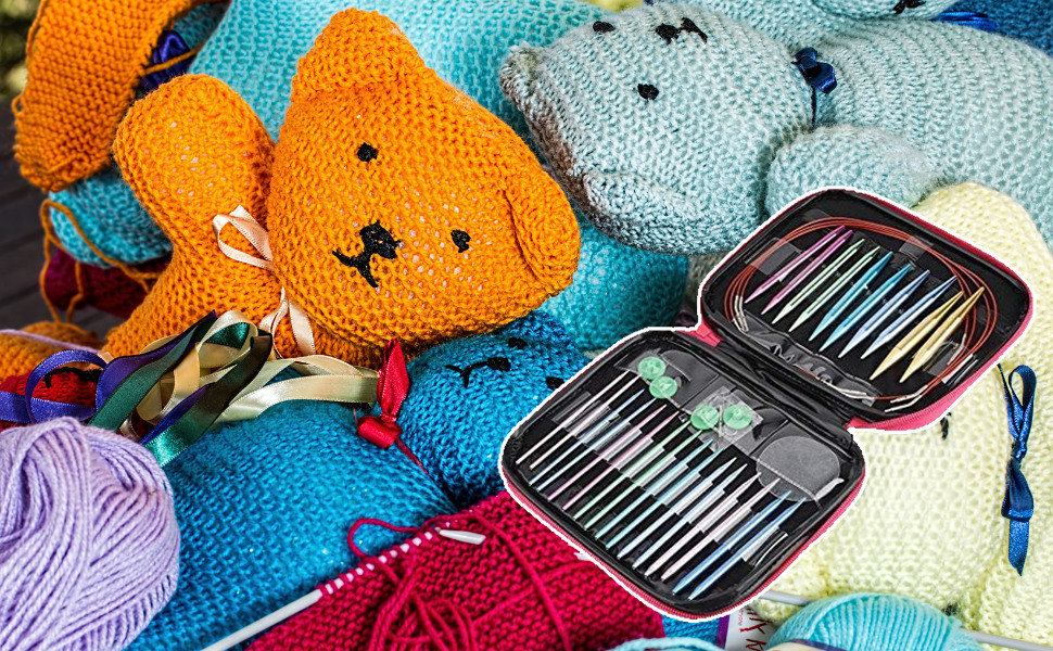 13 Sizes Circular Knitting Needle Kit 2.75mm10mm Interchangeable Knit Needles with