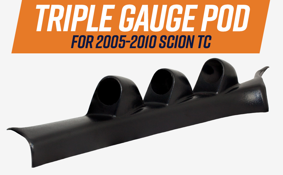 GlowShift Black Triple Pillar Gauge Pod Compatible with
