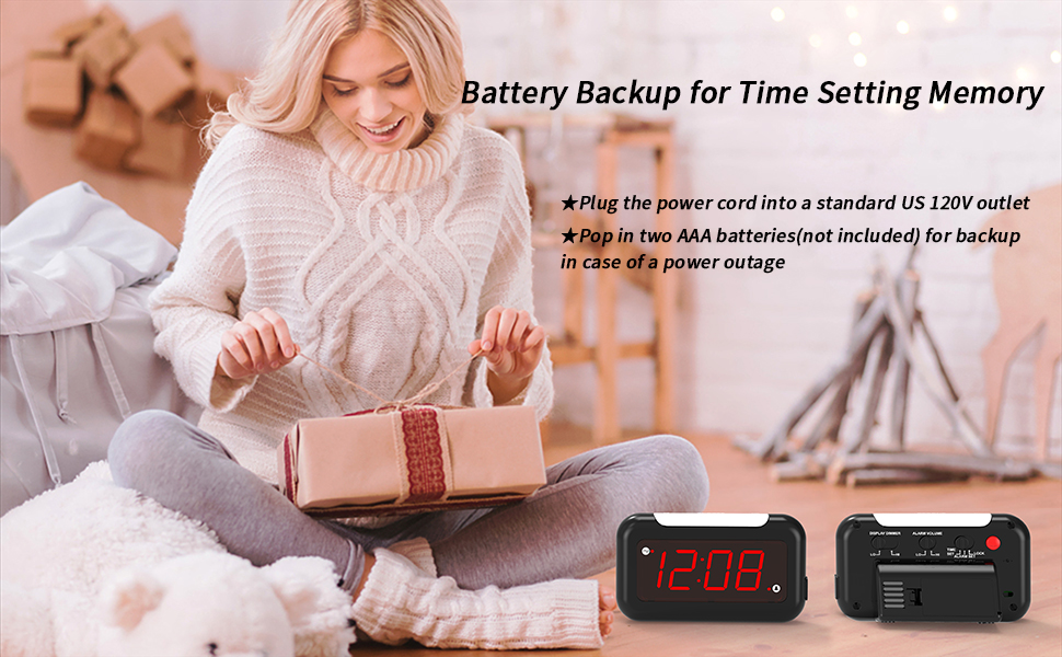 Senicare Home LED Digital Alarm Clock with Nightlight, Easy to Set