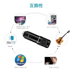 Amazon.co.jp: YuZhixuan BM-800コンデンサーマイク サウンド